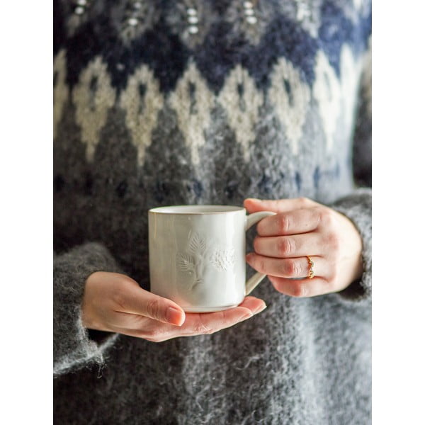 Kreem kivikeraamikast jõulumotiiviga kruus 300 ml Winter - Bloomingville-image-2