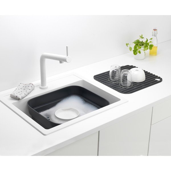 Tumehall plastmass nõudepesukauss äravooluga 37x34 cm SinkSide – Brabantia-image-4