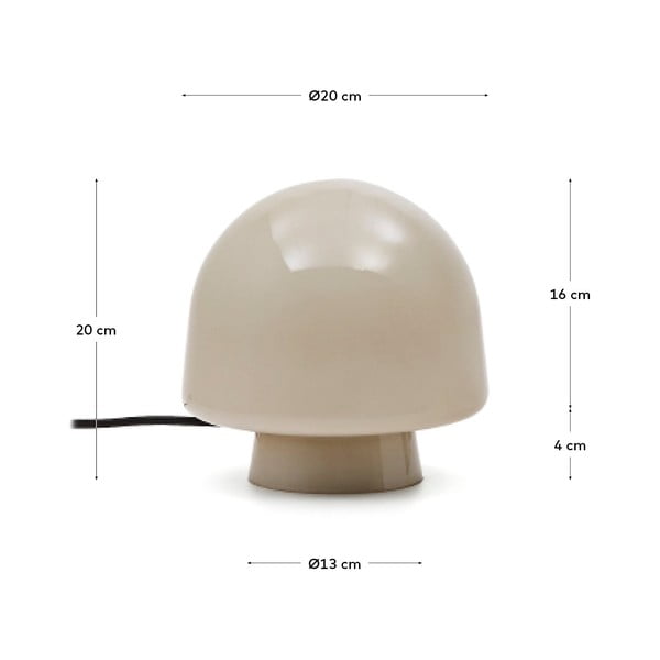 Hallikasbeež lauavalgusti klaasist varjuga (kõrgus 20 cm) Reig - Kave Home-image-4