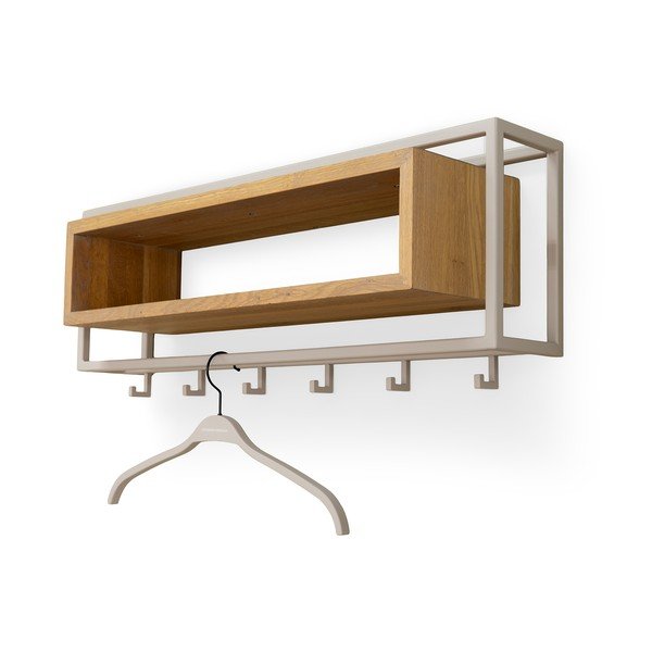 Seinariiul tammepuidust, naturaalses värvitoonis/taimne, riiuliga 78 cm School - Spinder Design