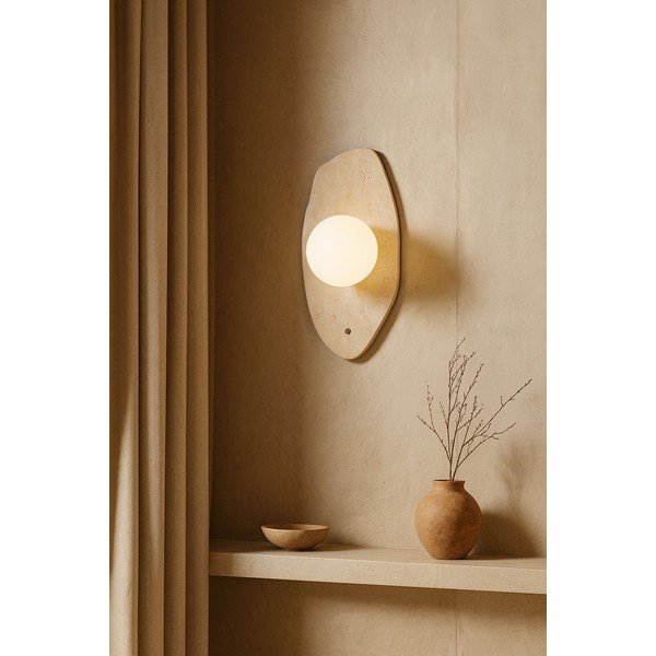 Beež kivist seinalamp ø 10 cm Hilde - Opviq lights-image-1