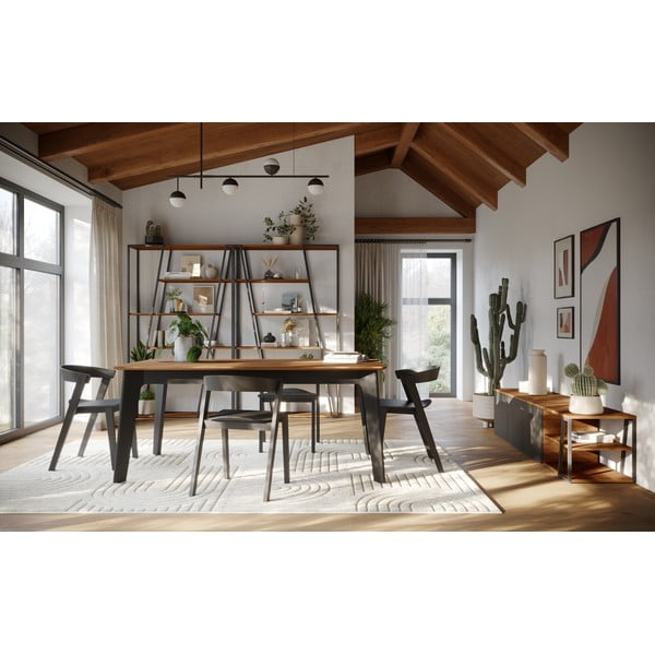 Pähklipuu dekooriga kokkupandav söögilaud 100x180 cm Shadow - TemaHome-image-1