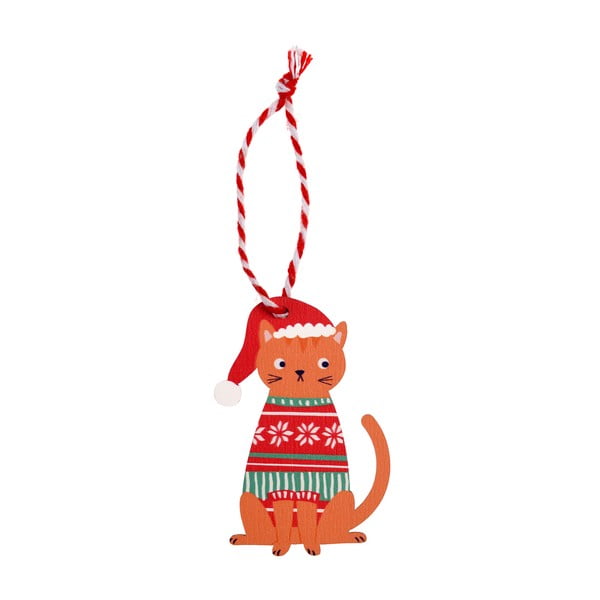 Puidust jõulukaunistus 5 cm Ginger Cat - Rex London-image-3