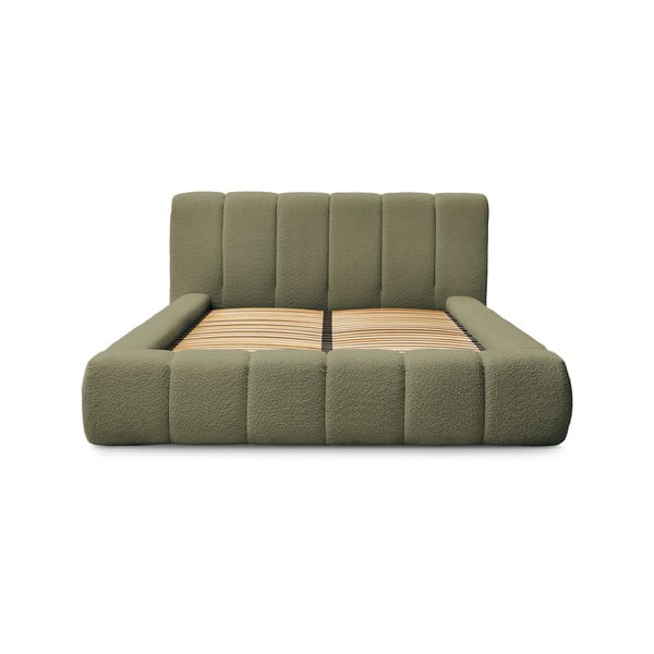 Roheline polsterdatud kaheinimesevoodi koos panipaiga ja voodipõhjaga 160x200 cm Denali - Bobochic Paris-image-3