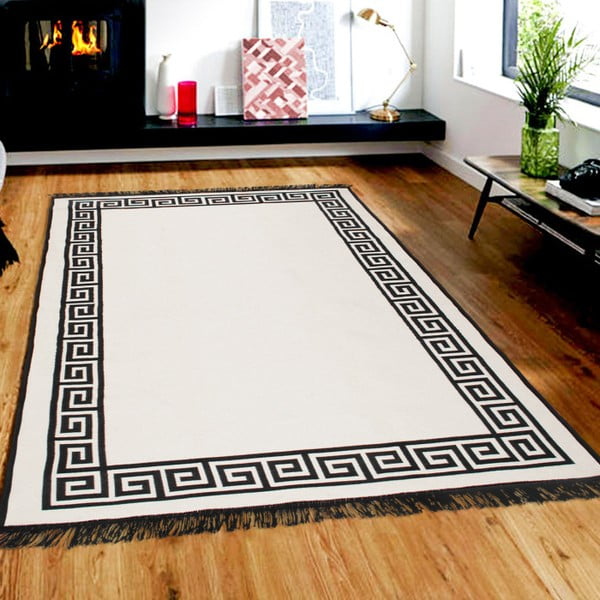 Beeži ja musta värvi kahepoolne vaip Justed, 80 x 150 cm - Cihan Bilisim Tekstil-image-1