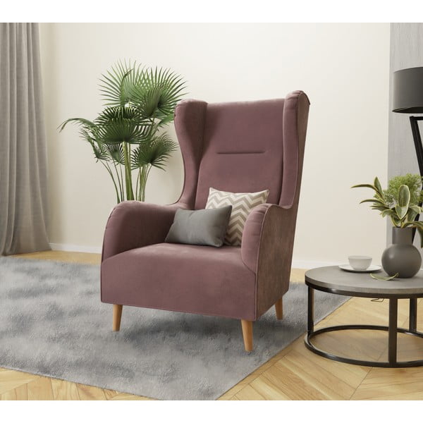 Roosa sametist tugitool Carole - Ropez-image-4