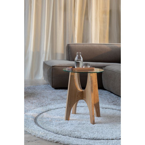 Ümmargune abilaud klaasist pealispinnaga ø 45 cm Kobe - Zuiver-image-1