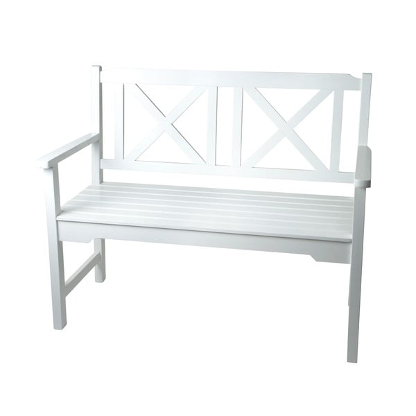 Dřevěná lavička, bílá