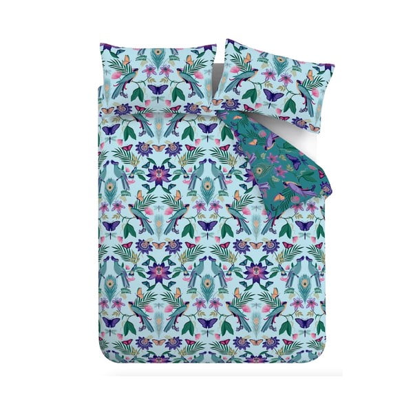 Sinine voodipesu kaheinimesevoodile 200x200 cm Mya Tropical Floral - Catherine Lansfield