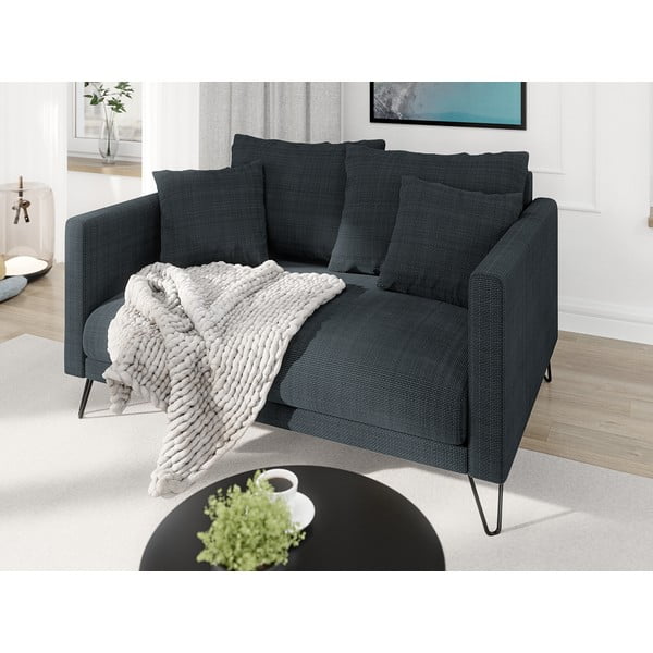 Tumehall šenillist diivan 140 cm Freya - Ropez-image-3