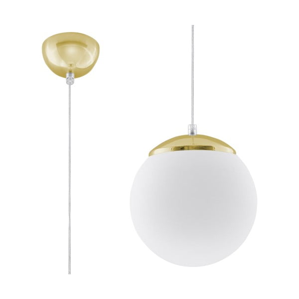 Kuldne rippvalgusti klaasist varjuga ø 20 cm Cezab - Nice Lamps