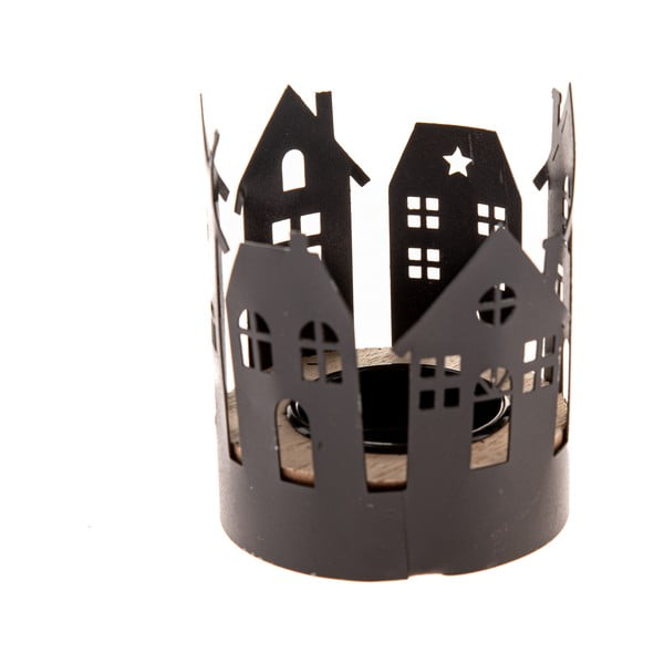 Metallist küünlajalg jõulumustriga Houses – Dakls