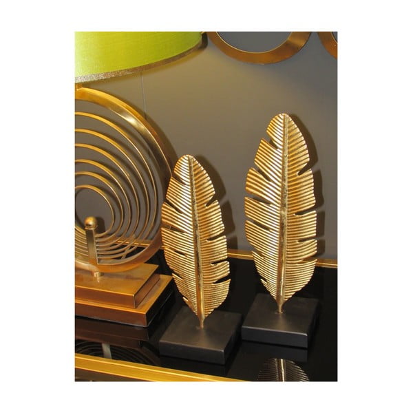 Dekoratiivne kuldne küünlajalg Feather, kõrgus 34 cm Glam - Mauro Ferretti-image-1