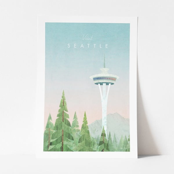 Poster , 50 x 70 cm Seattle - Travelposter
