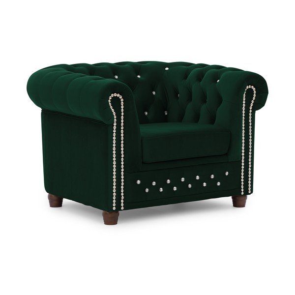 Roheline sametist chesterfieldi tool York Blik - Ropez