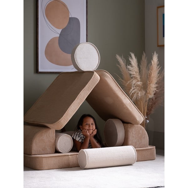 Helepruun velvetist laste diivan 132 cm Settee - Wigiwama-image-1