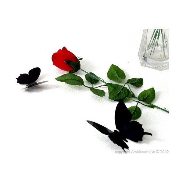 12 musta 3D kleebise komplekt Liblikad - Ambiance-image-1