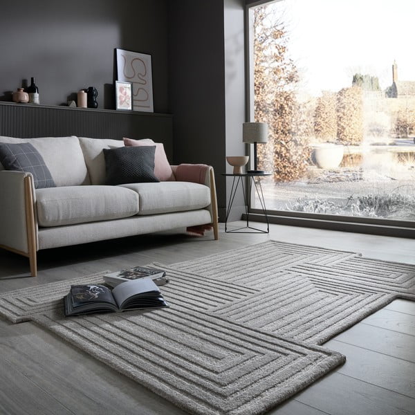 Hall käsitsi kootud villane vaip 120x170 cm Zen Rectangles - Flair Rugs-image-1