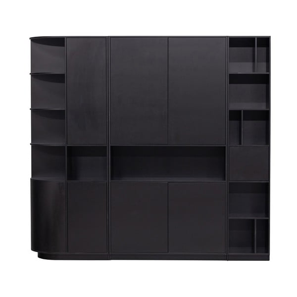 Must männipuidust modulaarne raamaturiiul 228x210 cm Finca - WOOOD