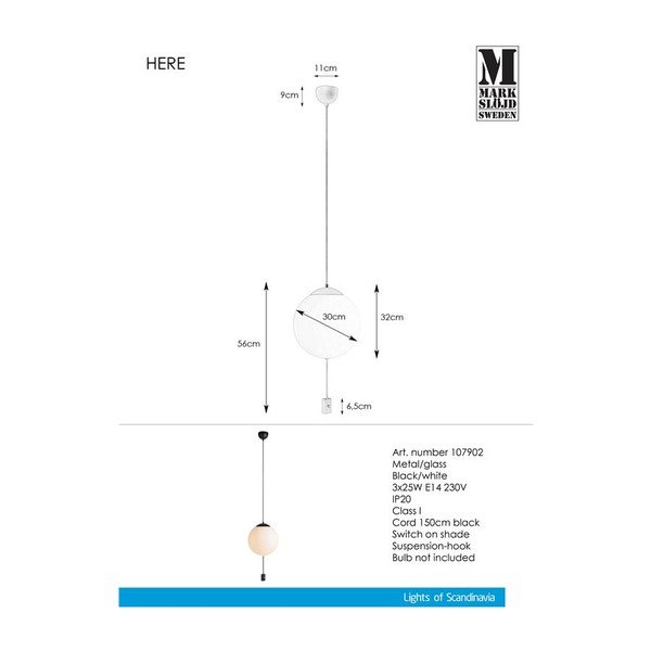 Rippvalgusti Pendant 3L Here - Markslöjd-image-3