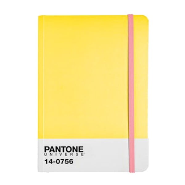 Zápisník A4 s barevnou gumičkou Empire Yellow/Bubblegum 14-0756