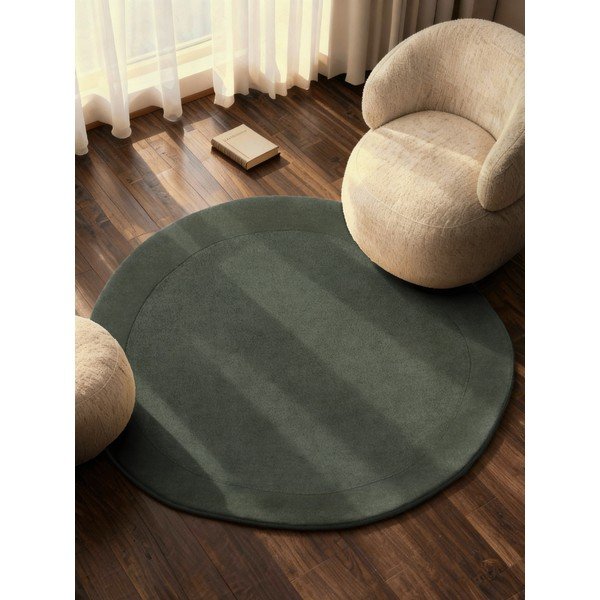 Tumeroheline käsitsi kootud ümmargune villasegust vaip ø 160 cm Kari Organic - Villeroy&Boch-image-1