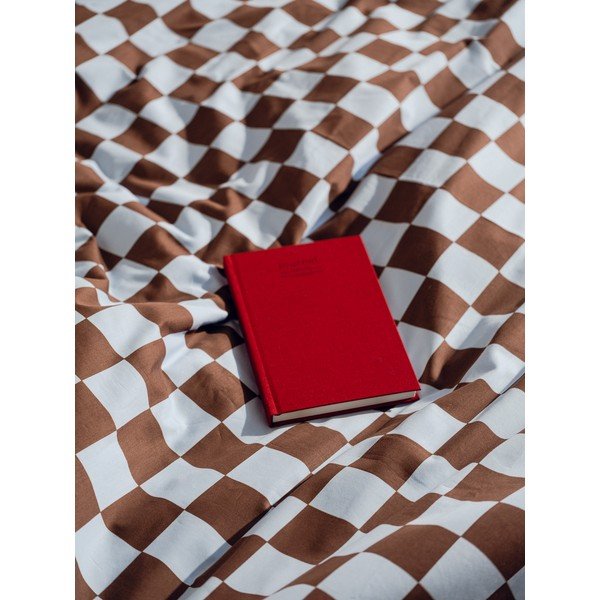 Helesinine/pruun puuvillasatiinist üheinimese tekikott 140x200 cm Plu - noo.ma-image-2