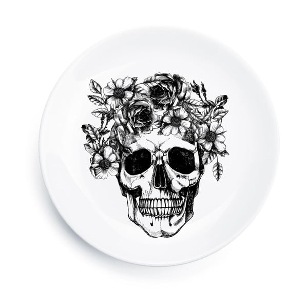 Porcelánový talíř Skull, 25 cm