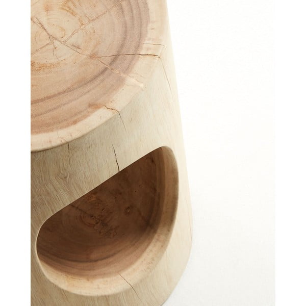 Ümmargune mungguri täispuidust abilaud ø30 cm Halker - Kave Home-image-3