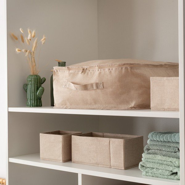 Beežid riidest hoiukarbid komplektis 2 tk 14x12x12 cm Sandy - Compactor-image-2