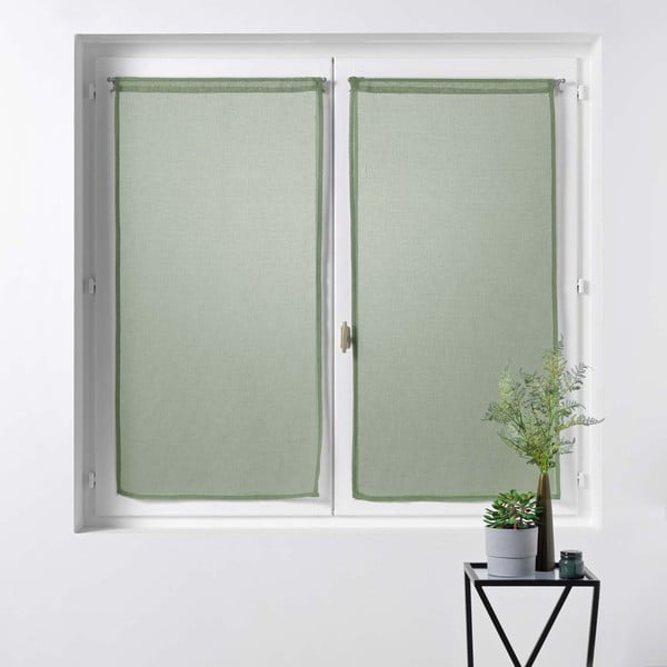 Khakivärvi voile kardinad 2 tk komplektis 60x90 cm Sandra - douceur d'intérieur-image-2