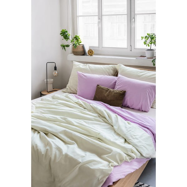 Kahekohaline voodipesu elevandiluu värvi kivipesu puuvillast , 200 x 200 cm. - Bonami Selection-image-4