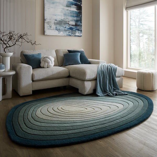 Sinine villane vaip 160x230 cm Puddle Ombre Wool - Flair Rugs-image-1