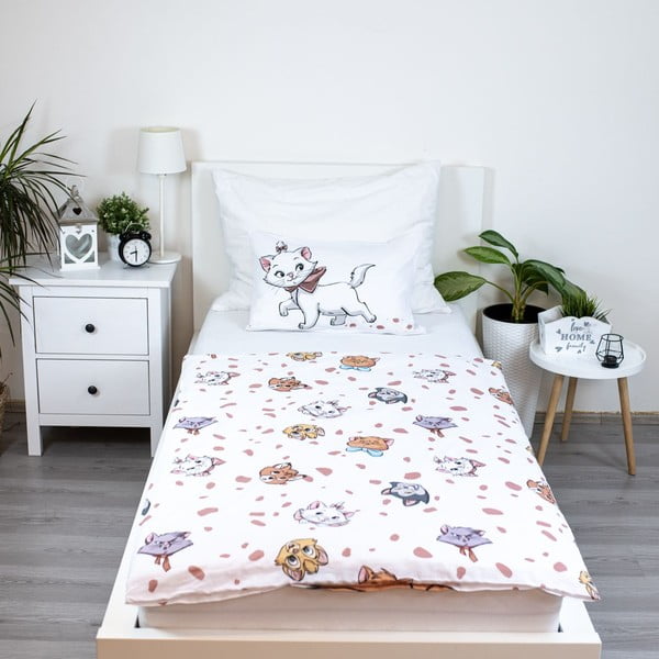Valge puuvillane laste voodipesu 100x135 cm Marie Cat "Friends" – Jerry Fabrics-image-2