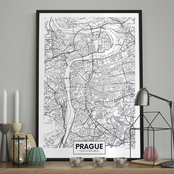 Plakat 100 x 70 cm Map Prague - DecoKing-image-1
