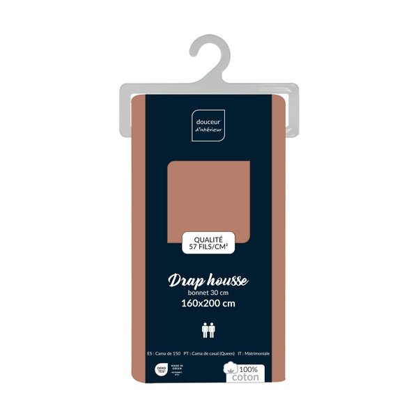 Lõhekarva puuvillane lina 160x200 cm Lina - douceur d'intérieur-image-2