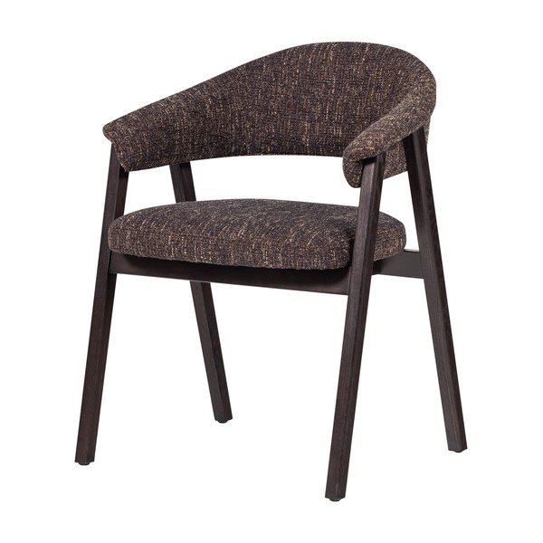 Tumepruun polsterdatud söögitool käetugedega Tunar - WOOOD