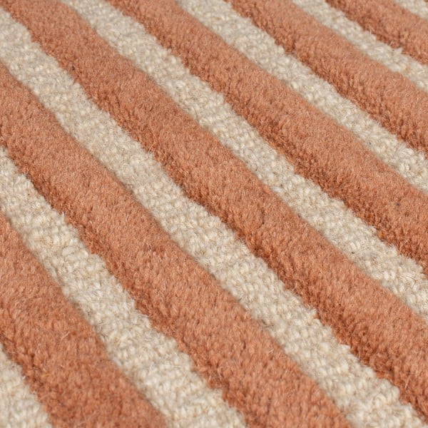 Terrakottapunane käsitsi kootud villane vaip 150x240 cm Lozenge Terracotta - Flair Rugs-image-4