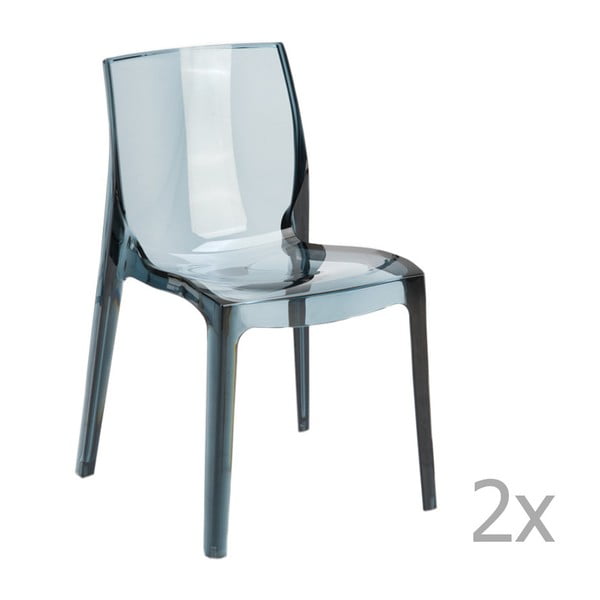 Sada 2 šedých  jídelních židlí Castagnetti Ophelia