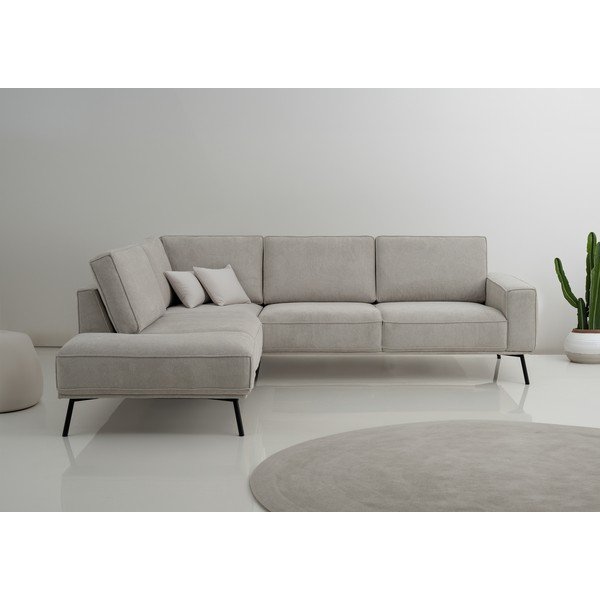 Hallikasbeež šenillist nurgadiivan (vasak nurk/L-kujuline) Amsterdam - Scandic-image-1