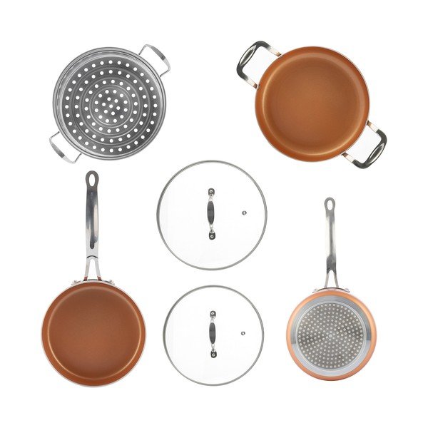 Sada hrnců s napařovačem InnovaGoods Copper-Effect-image-3