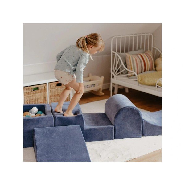 Beež sametist-vahtplastist laste mänguväljak 45x143x30 cm Montessori - Meowbaby-image-2