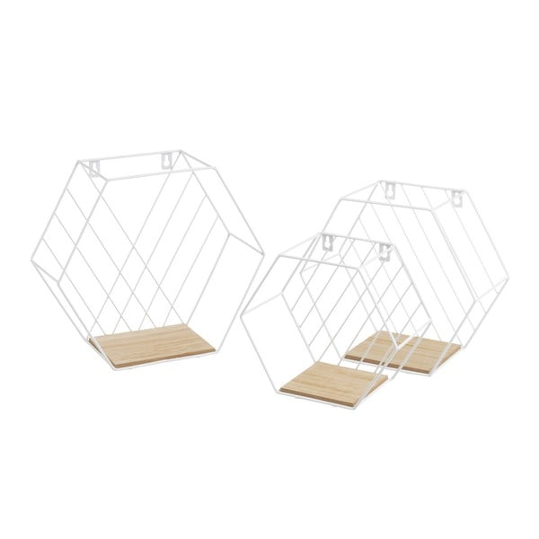 Valge-puiduvärvi riiulid 3tk komplektis 31 cm - Casa Selección
