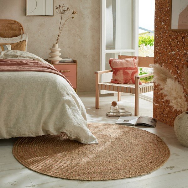 Džuudist ümmargune vaip lõhevärvi aktsentidega 133x133 cm Capri - Flair Rugs-image-1