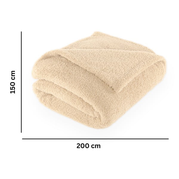 Beež mikroplüüsist tekk 150x200 cm Cocoon - Tiseco Home Studio-image-2