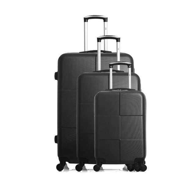 Sada 3 černých cestovních kufrů na kolečkách Hero Coronado