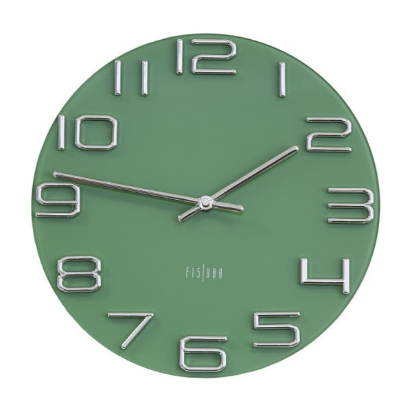 Zelené nástěnné hodiny Fisura Dial, ⌀ 30 cm