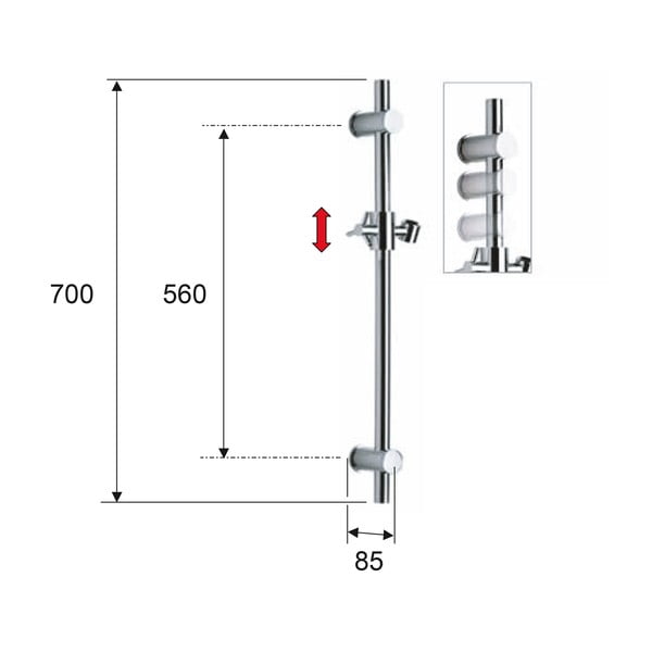 Matt must messingist dušilift 70 cm - Sapho-image-1