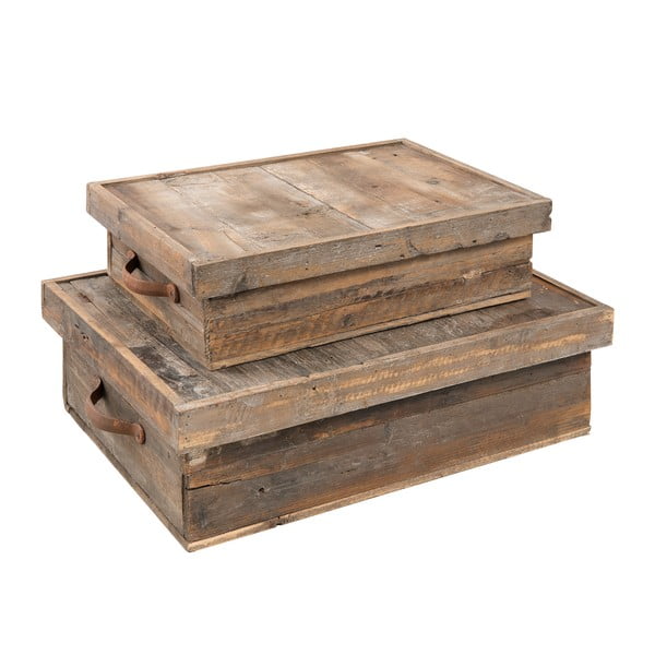 Sada 2 úložných dřevěných boxů Clayre & Eef