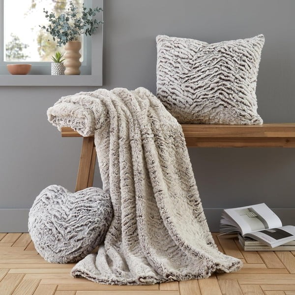 Kunst-karusnahast dekoratiivpadi 43x43 cm Wolf Faux Fur - Catherine Lansfield-image-3